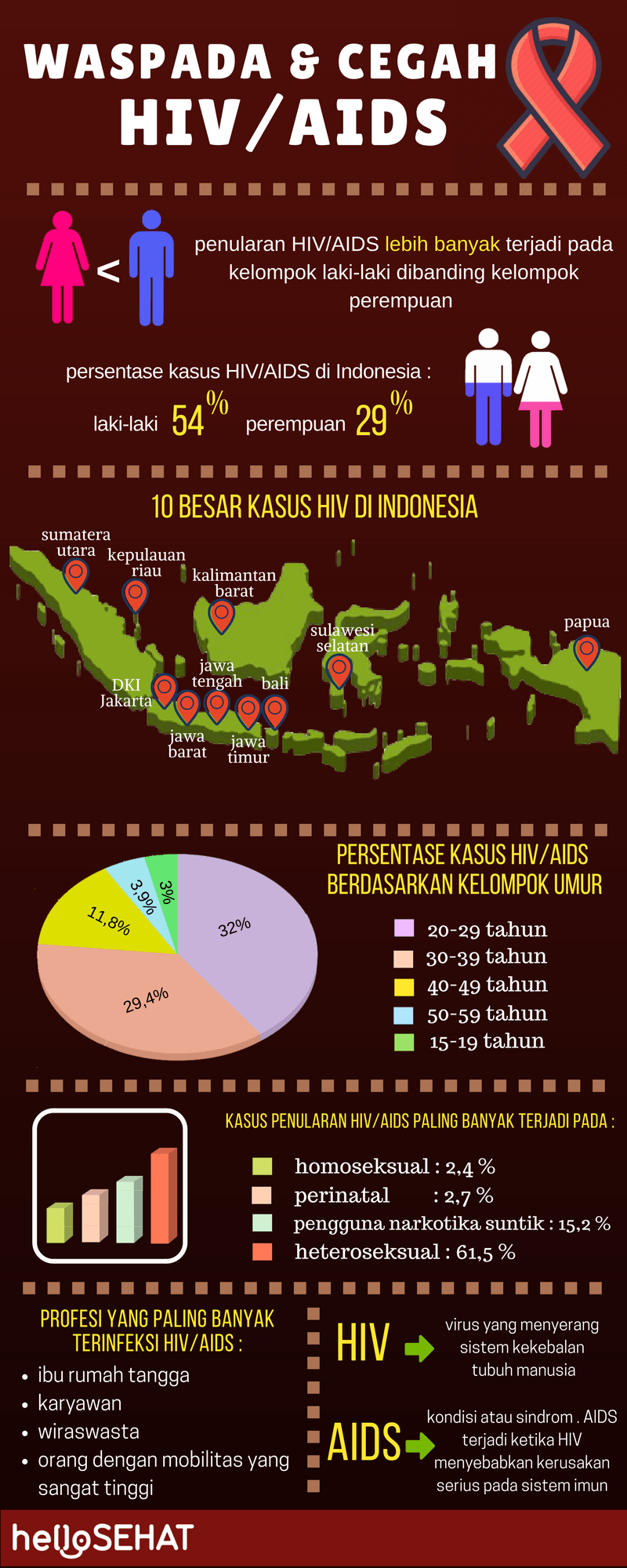 bonjour sain vih sida infographie en indonésie