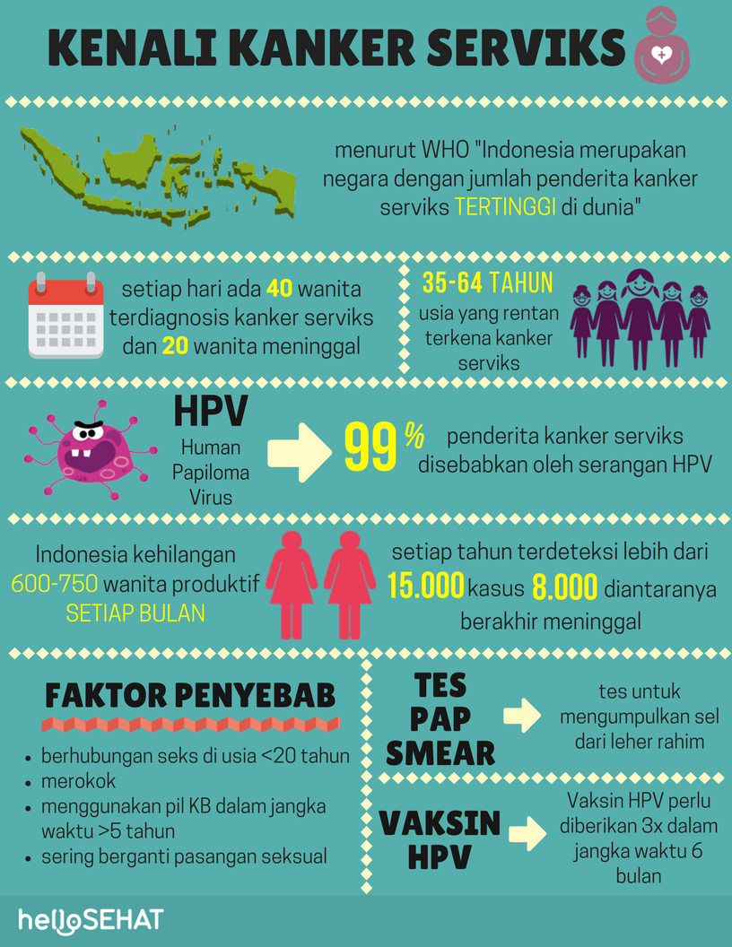 Infographie sur le cancer du col utérin en Indonésie